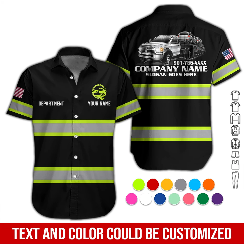 Personalized Name Tow Truck 3D All Over Printed Clothes DA602