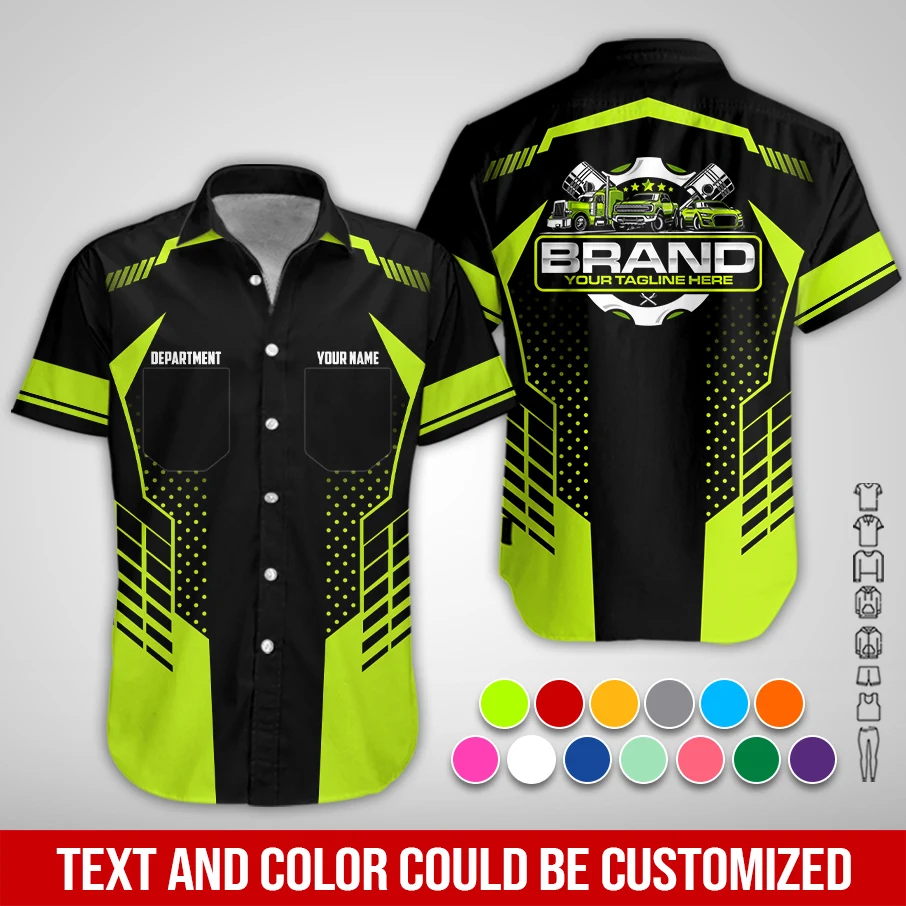 Pocket – Customized Text and Logo Mechanic Uniform 3D All Over Printed Clothes PM88