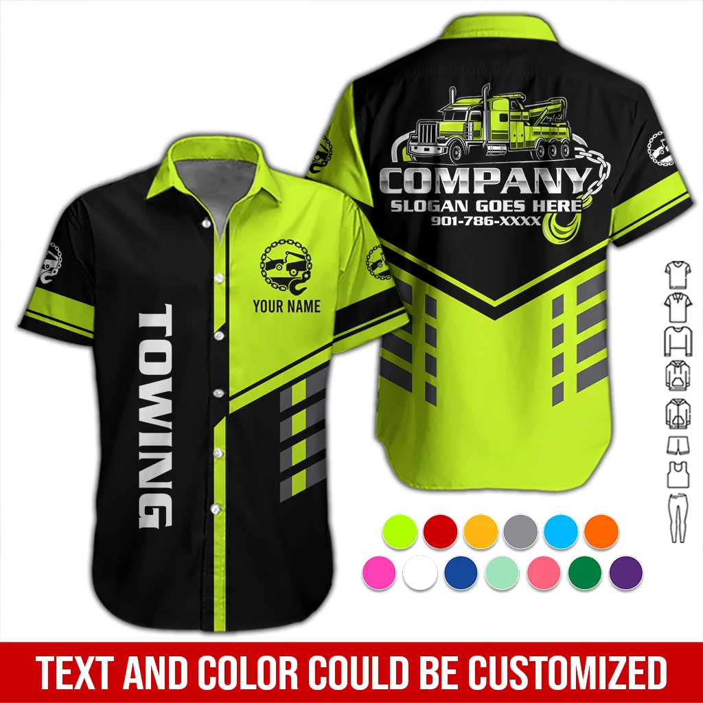 Personalized Name Tow Truck 3D All Over Printed Clothes DA603