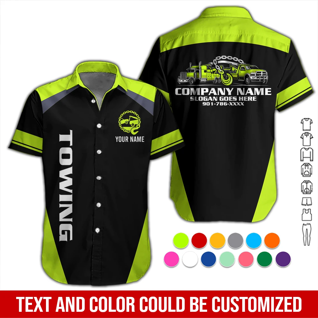 Personalized Name Tow Truck 3D All Over Printed Clothes  DA604