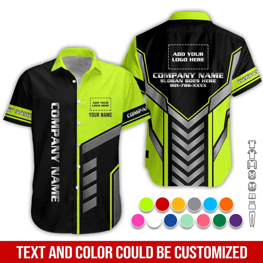 Personalized Name And Color Job Uniform All Over Printed Clothes PM90