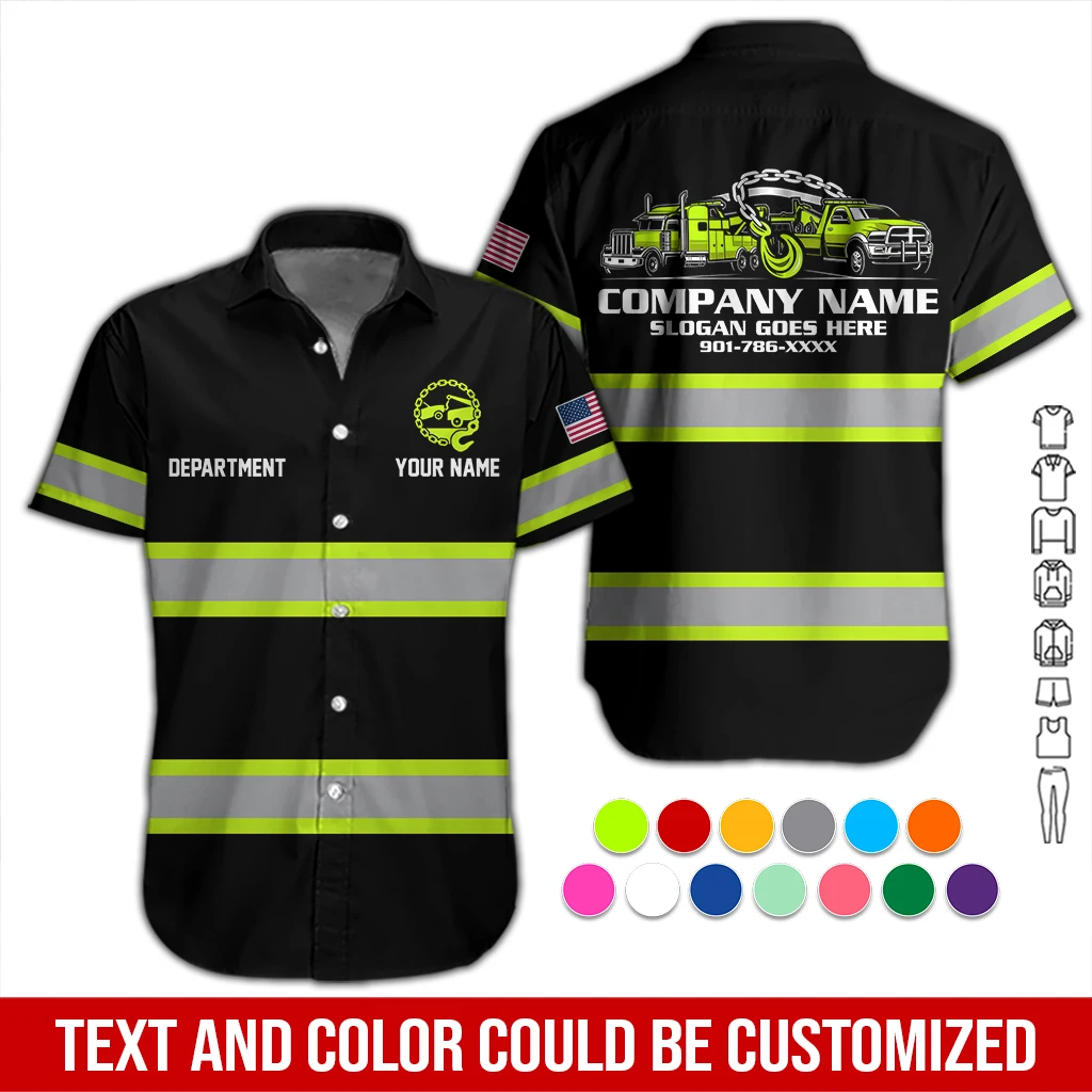 Personalized Name Tow Truck 3D All Over Printed Clothes DA591