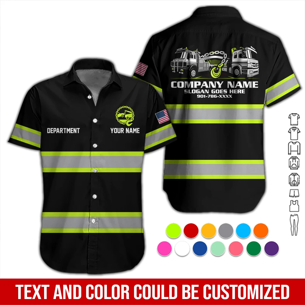 Personalized Name Tow Truck 3D All Over Printed Clothes DA590