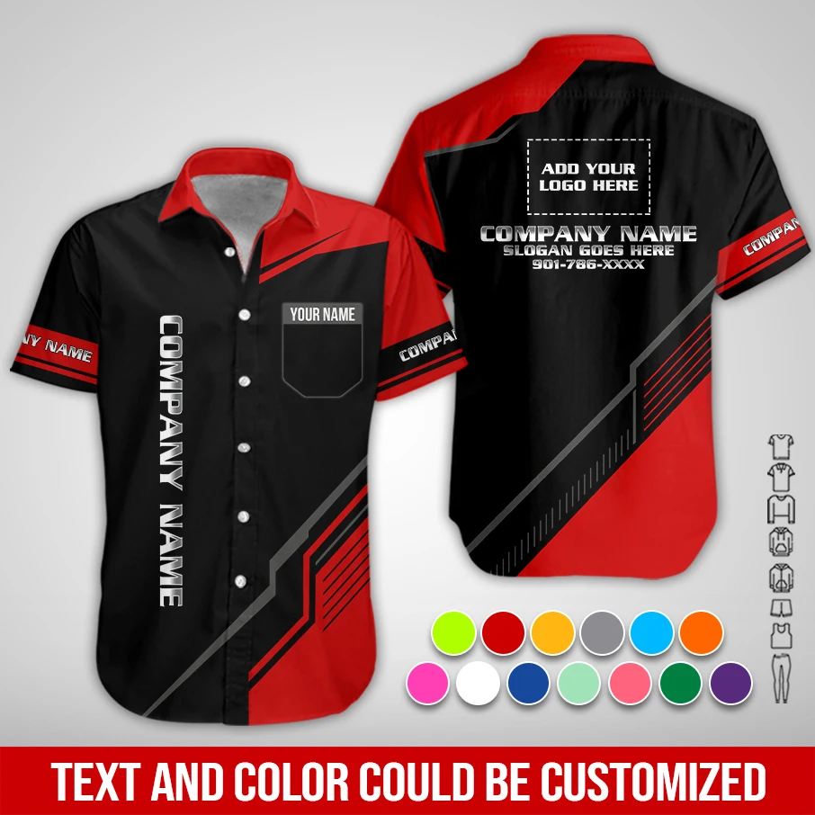 Personalized Name And Color Job Uniform All Over Printed Clothes PM117
