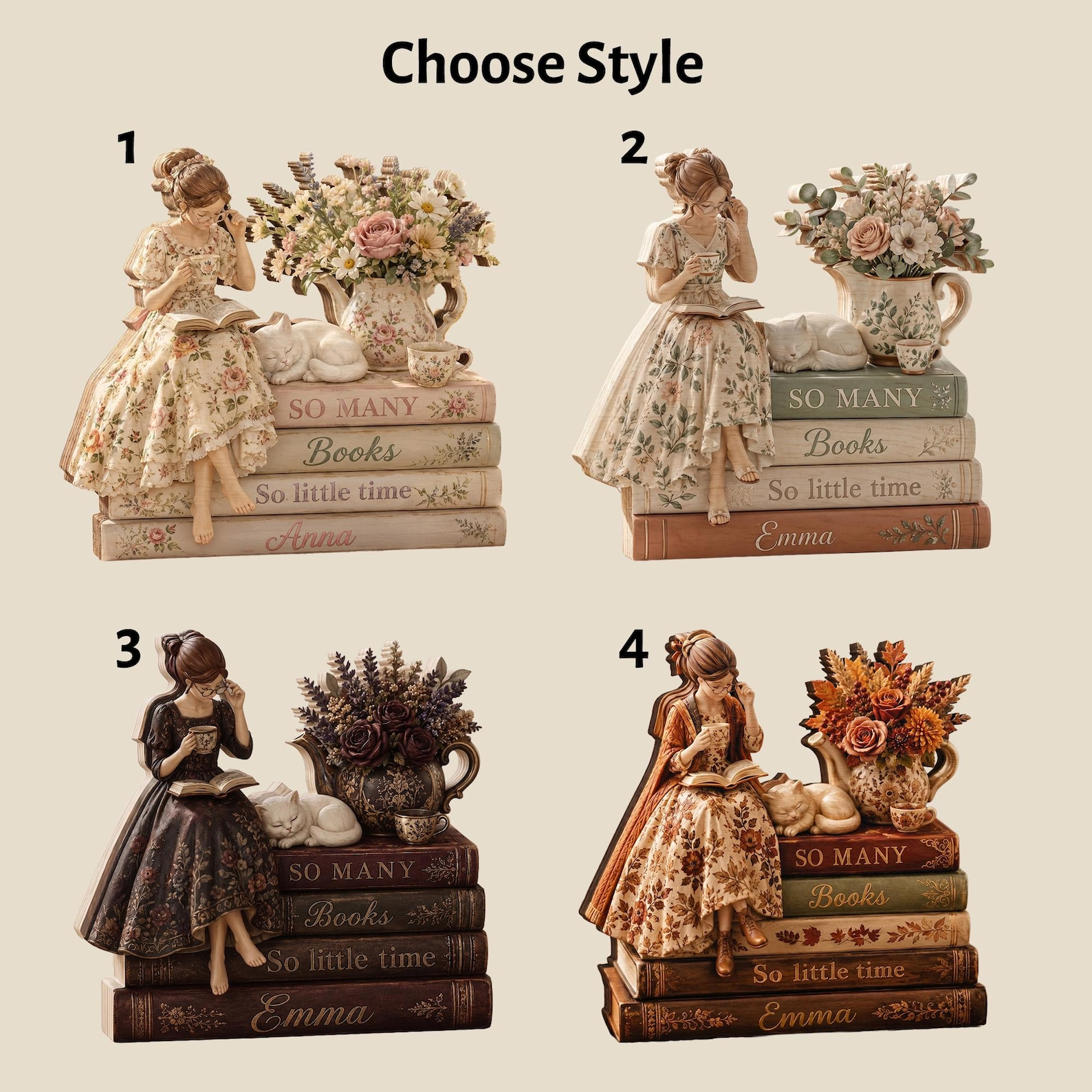 Personalized Name Love Books Wooden Block Shape GL795