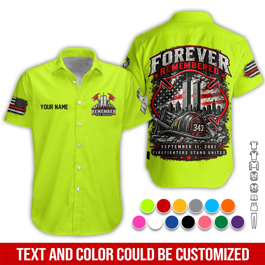 Personalized Name 911 Never Forget Memorial All Over Printed Clothes PL131