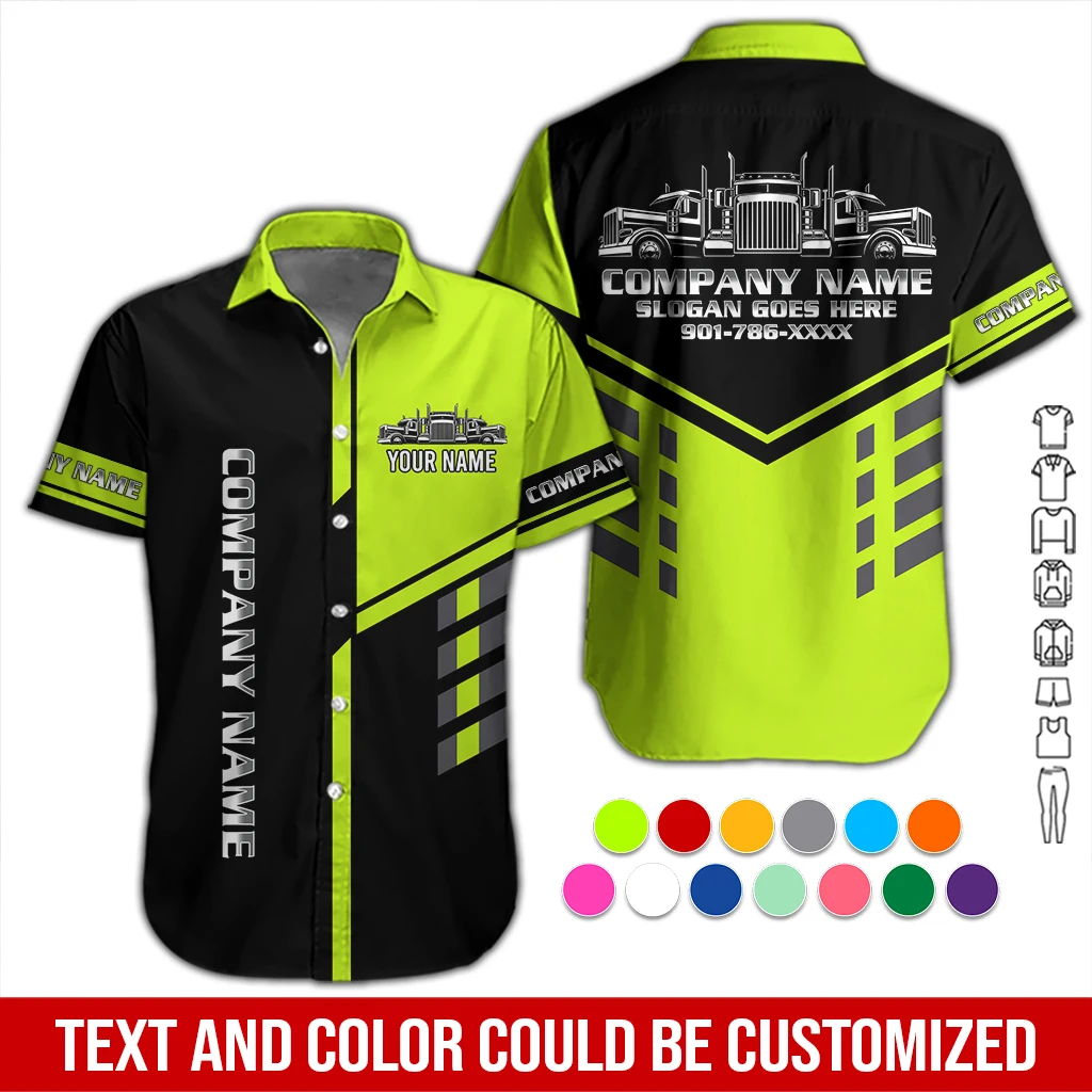 Personalized Name Love Truck logistic Uniform All Over Printed Clothes DA679