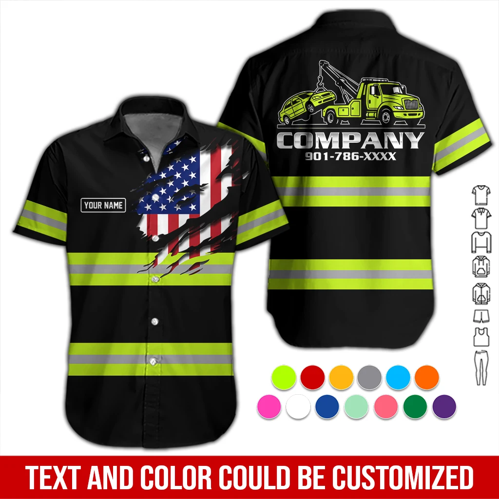 Personalized Name Tow Truck 3D All Over Printed Clothes DA681
