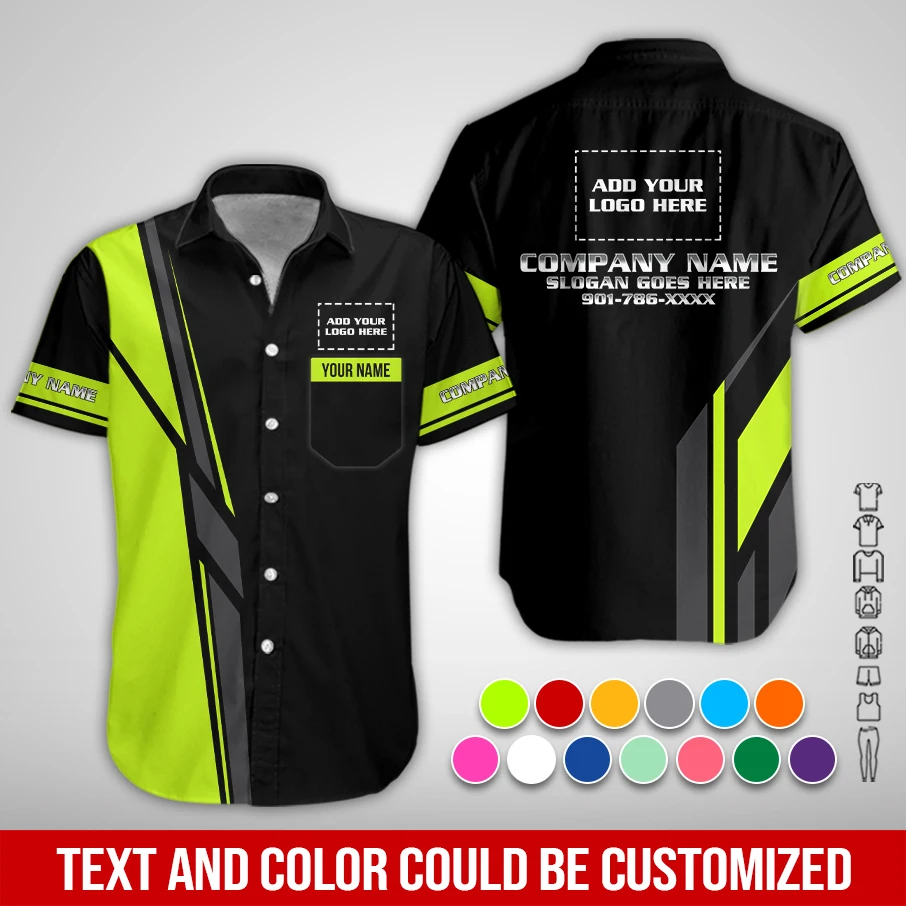 Pocket_Custom Company Brand Uniform Shirt – Personalized Name, Logo & Colors PL157