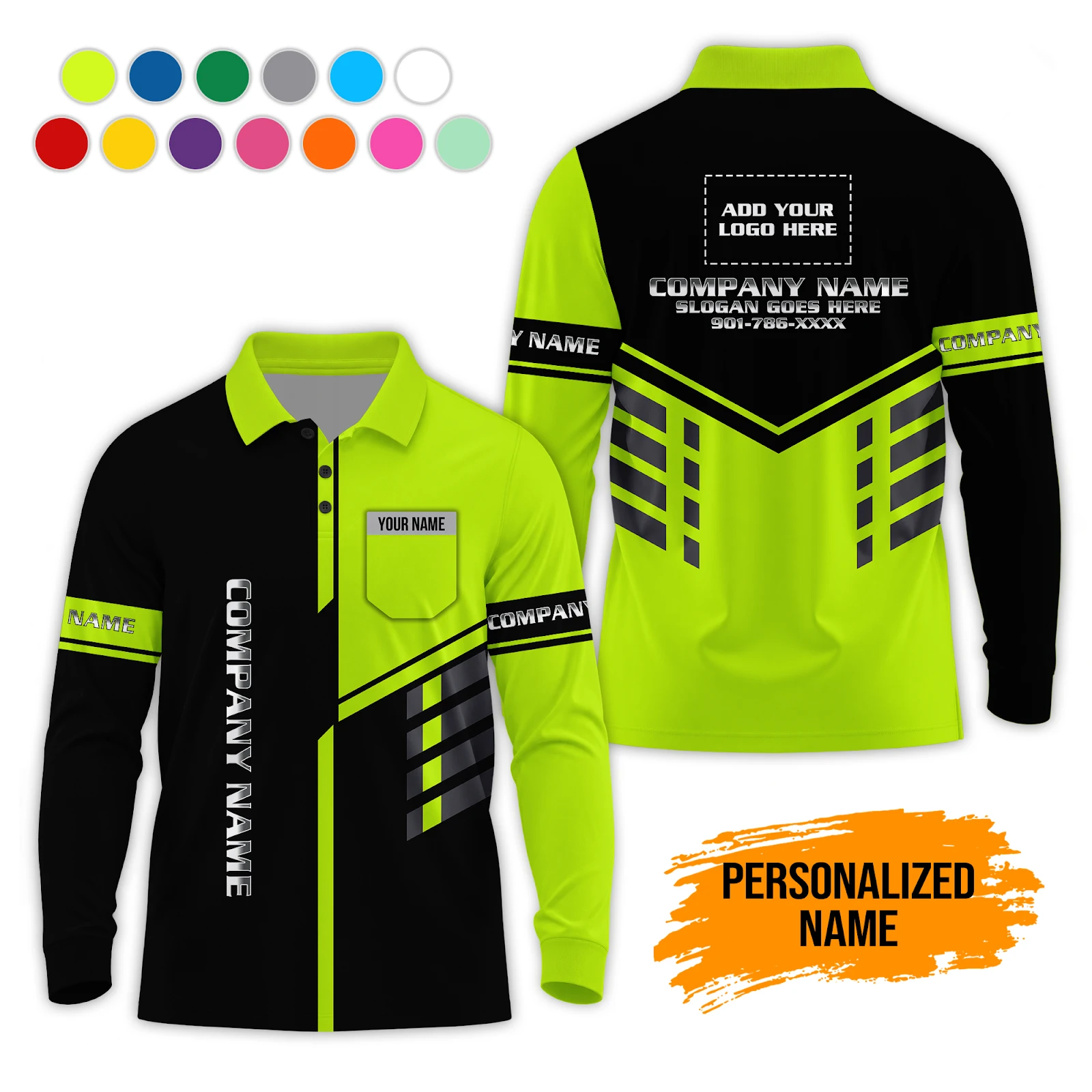 Pocket - Personalized Name 3D Polo Sleeve Shirt GL829