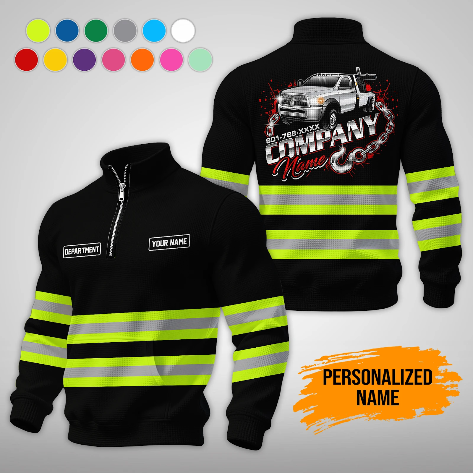 Personalized Name Custom Towing Service 3D Waffle Sweatshirts PM200