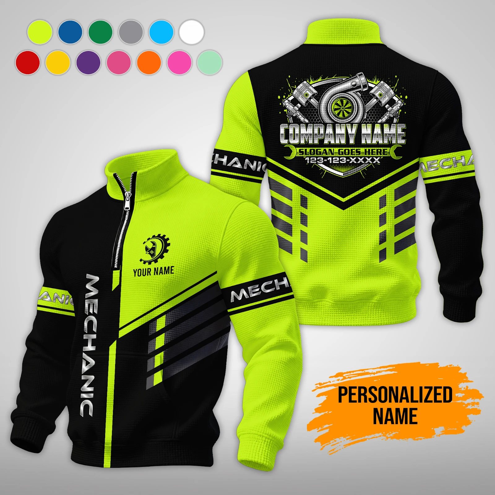 Personalized Name Custom Mechanic 3D Waffle Sweatshirts PM201