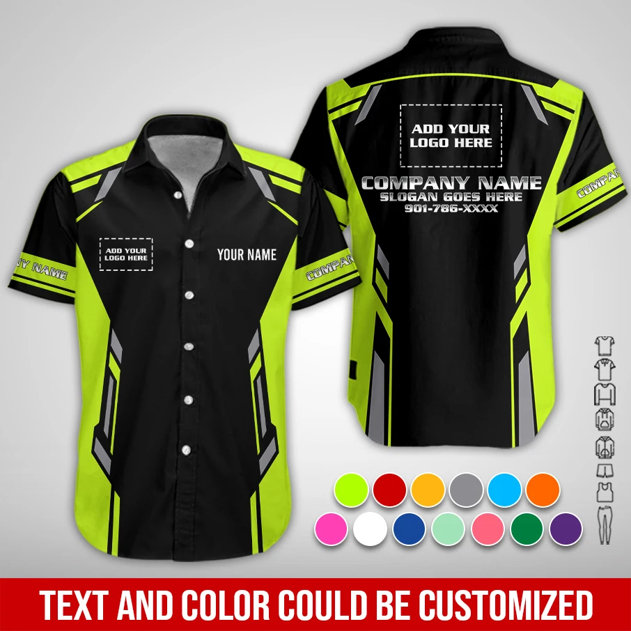 Custom Company Brand Uniform Shirt – Personalized Name, Logo & Colors PL176