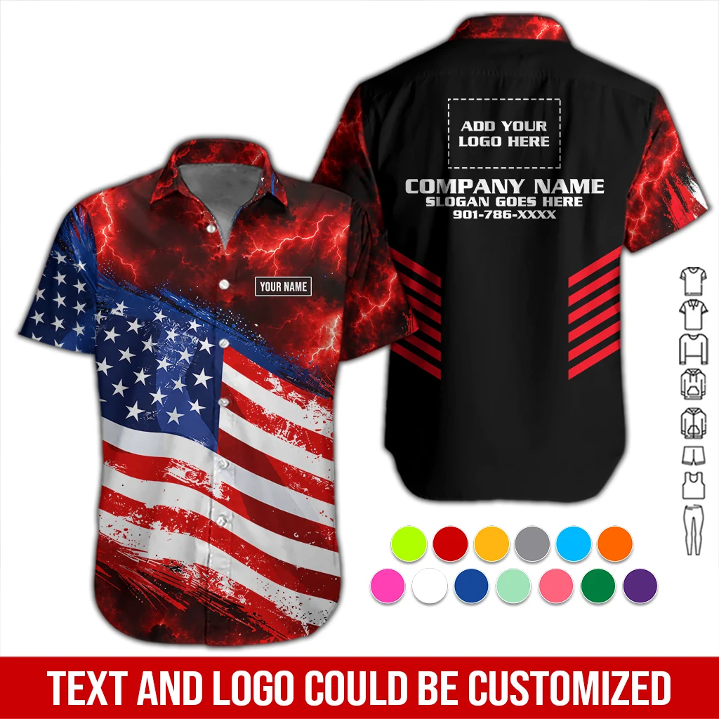 Custom Company Brand Uniform Shirt All Over Printed DA722