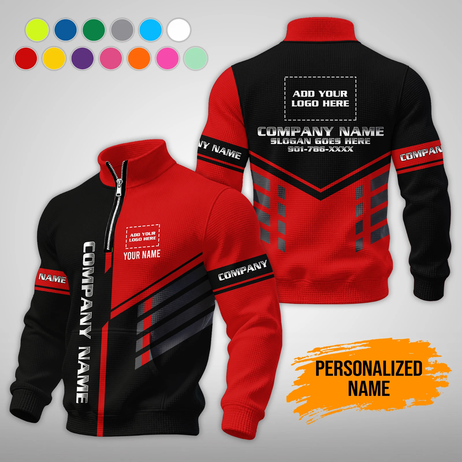 Personalized Name And Color Electrical Uniform Waffle Sweatshirts PM213