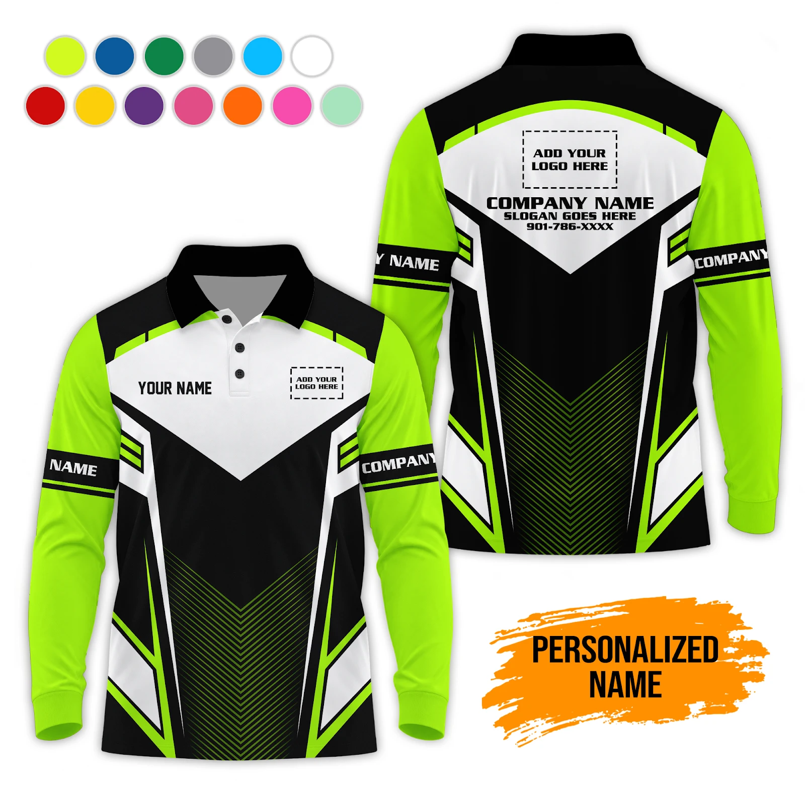 Personalized Name Fall Workwear Polo Sleeve Shirt PL191