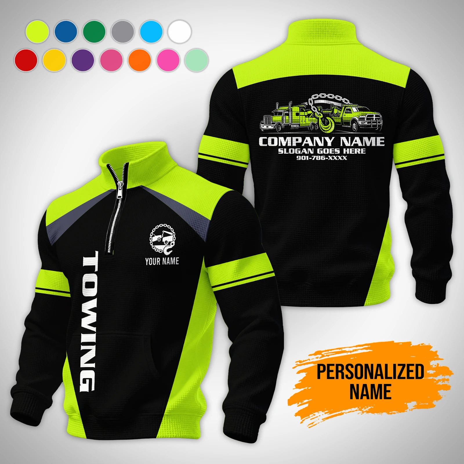 Personalized Name Tow Truck 3D All Over Printed Clothes PM229