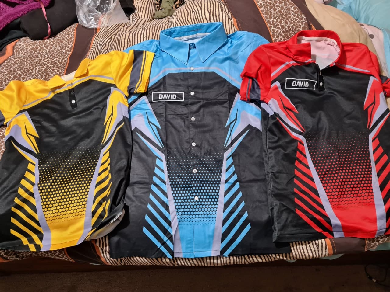 Click to view full screen Personalized Name And Color Workwear Style All Over Printed Clothes ND680 photo review